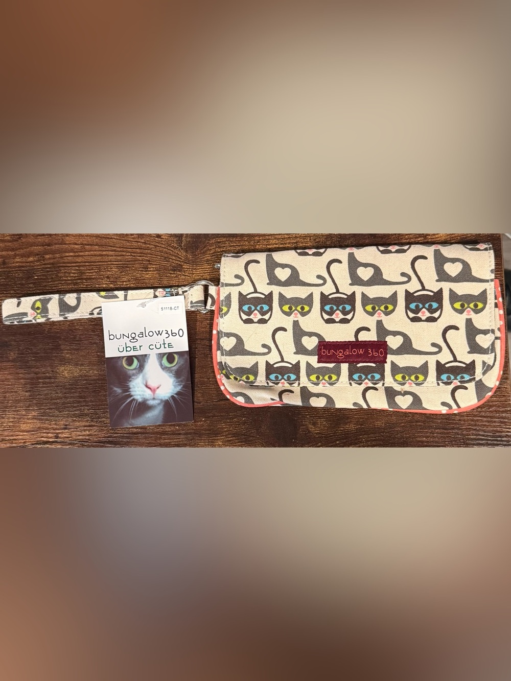 Bungalow 360 Fun Cat Print Wristlet